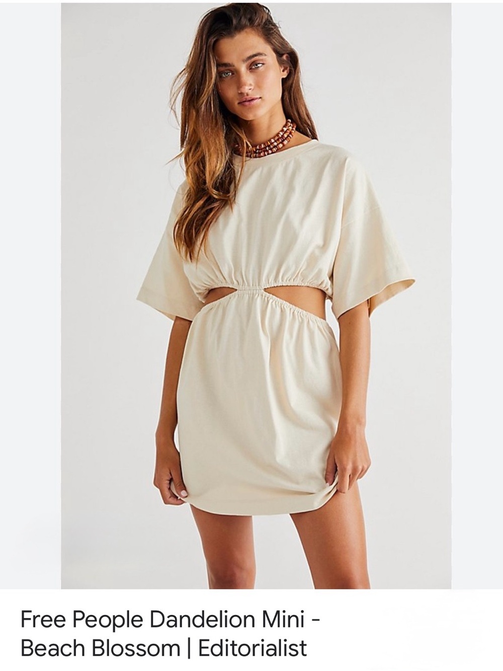 Free People Cream Cutout Mini Dress